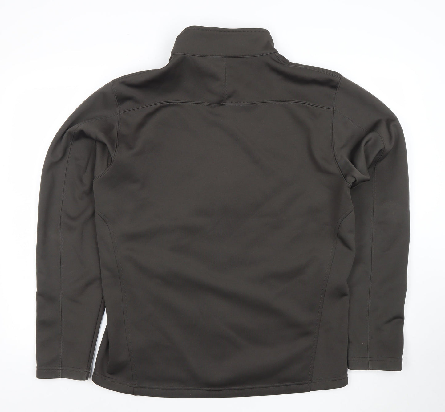 Landway Mens Brown Soft Shell Fleece Jacket L Full Zip Outdoor