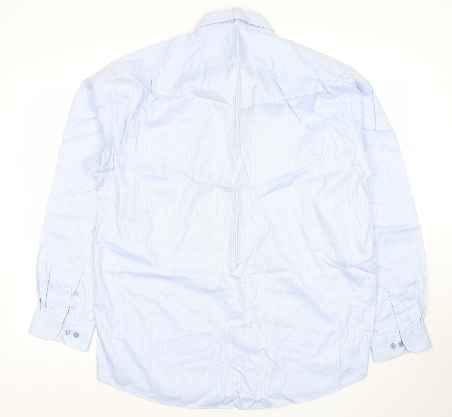 Carven Men’s Blue Striped Button-Down 2XL Cotton Formal Shirt