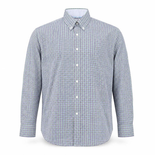 The Oxford Shirt Co. Men's Blue Check 16.5 Button-Down Cotton Shirt
