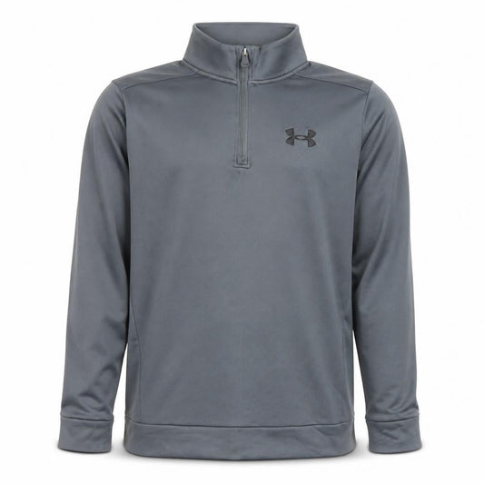 Under Armour Boys Grey 1/2 Zip Hoodie Medium Loose Fit Polyester