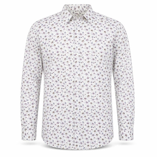 Marks & Spencer Autograph Men's Multicoloured Floral Cotton Long Sleeve Shirt 17.5