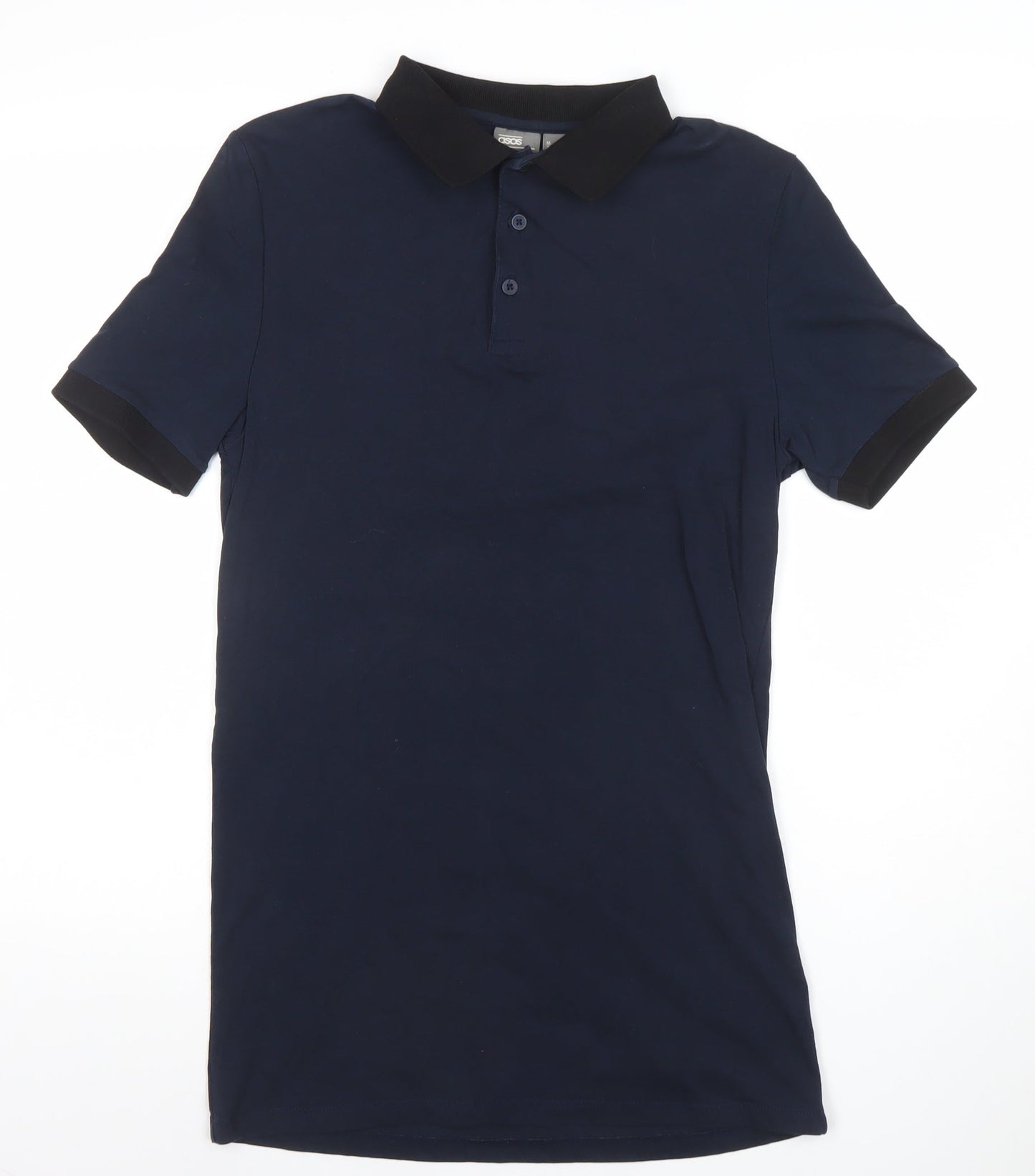 ASOS Men’s Blue Slim Fit Polo Shirt Size M Short Sleeve Cotton