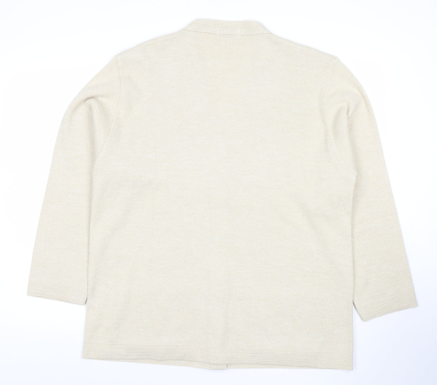 Care Womens Beige 2XL Knit Cardigan Lightweight V-Neck Jumper