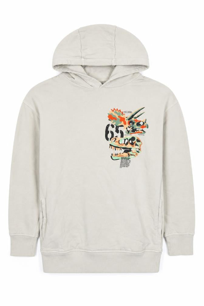 Next Boys Beige Dinosaur Graphic Pullover Hoodie 12 Years Cotton