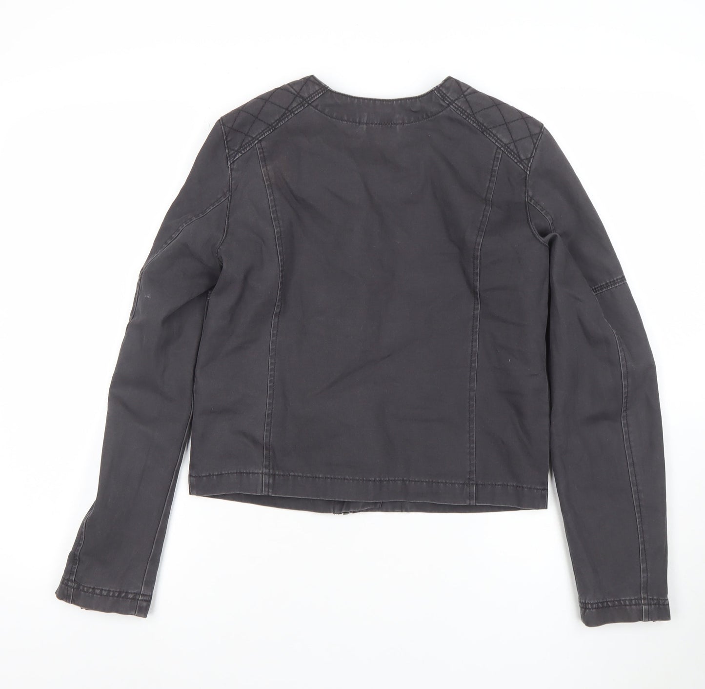 GAP Women’s Black Cotton Blend Quilted Biker Jacket Size 8