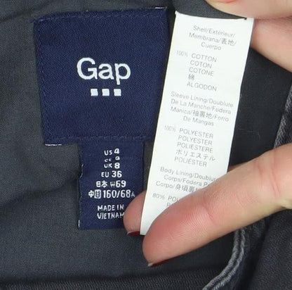 Gap Women’s Black Cotton Blend Quilted Biker Jacket Size 8