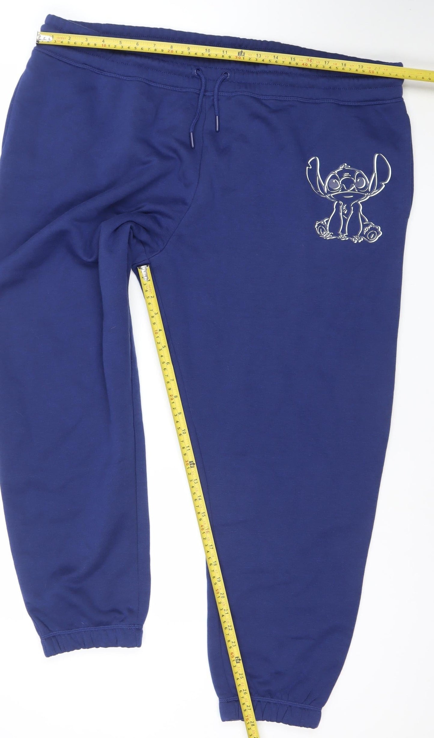 Primark Men Blue Stitch Jogger Trousers Size 2XL Fleece Comfort Fit