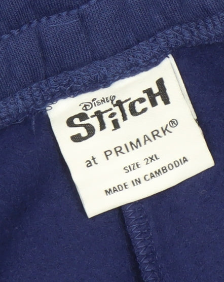 Primark Men Blue Stitch Jogger Trousers Size 2XL Fleece Comfort Fit