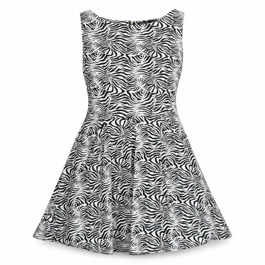 Mela Loves London Women’s Black Zebra Off Shoulder Fit & Flare Dress Size 12