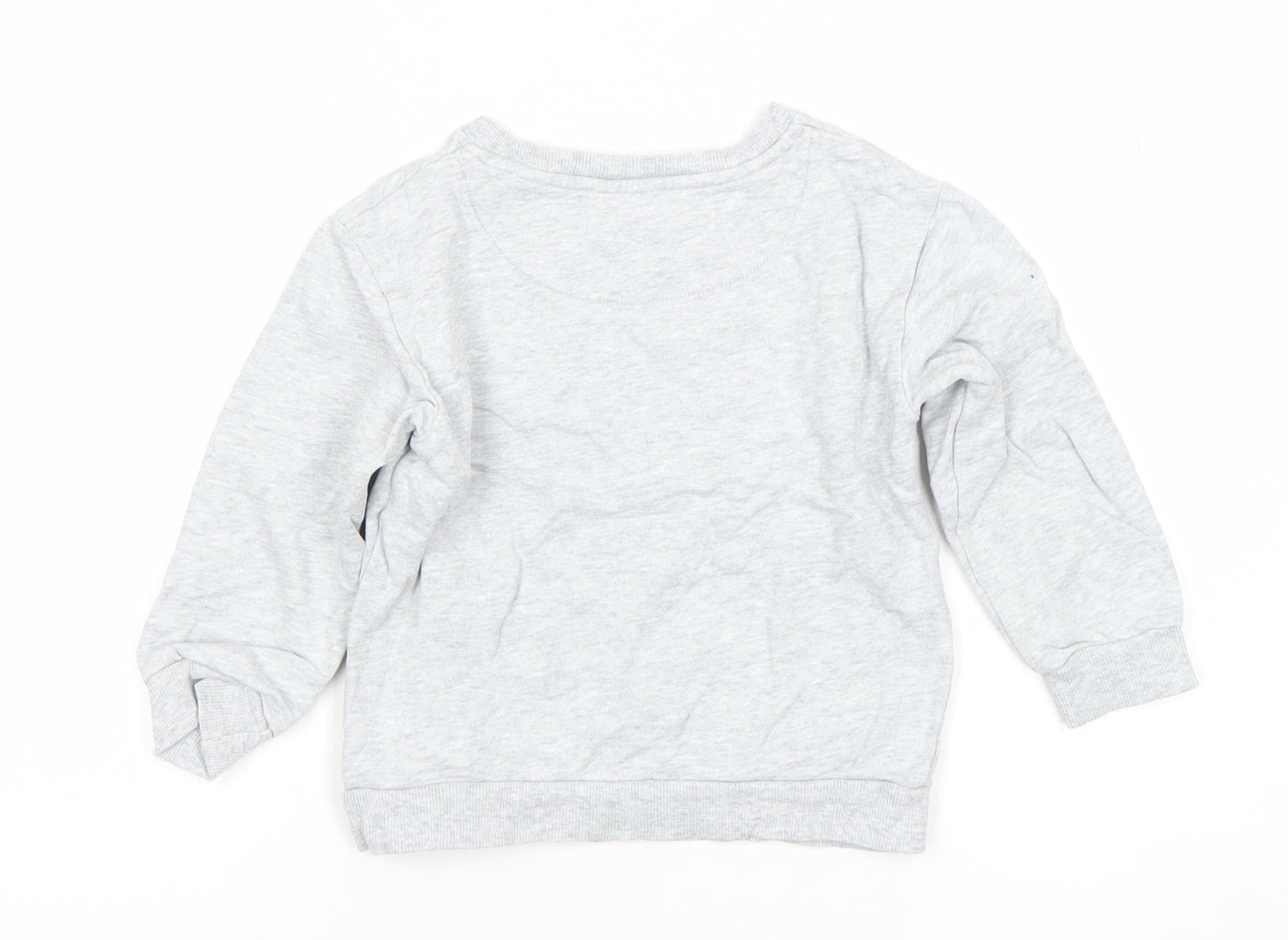 John Lewis Girls Grey Sequin Heart Pullover Sweatshirt 4 Years