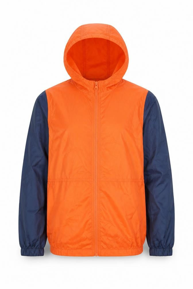 Columbia Boys Orange Windbreaker Jacket Hooded Lightweight 10-12 Years