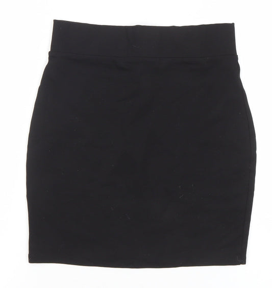 Bershka Womens Black High Rise Stretch Pencil Skirt Size S