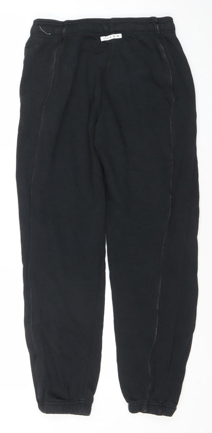 Additional front view of Nike girls’ black small jogger sweatpants with drawstring waist