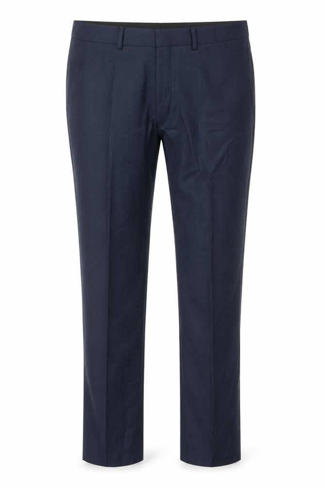 SELECTED HOMME Men's Blue Wool Blend Dress Trousers 34L