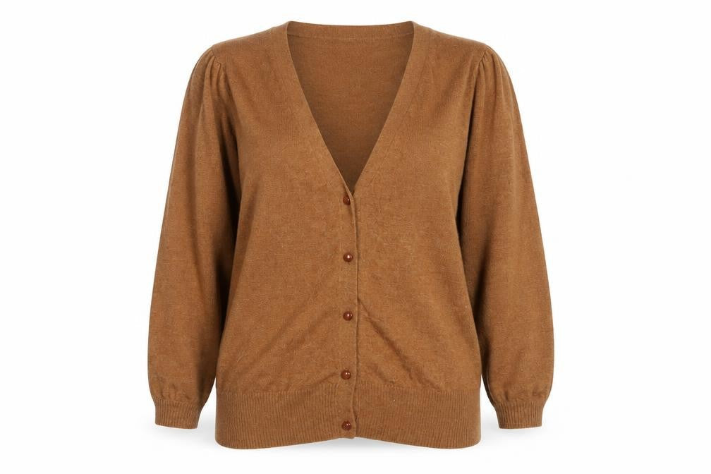 French Connection Women's Brown Medium Angora Blend Cardigan