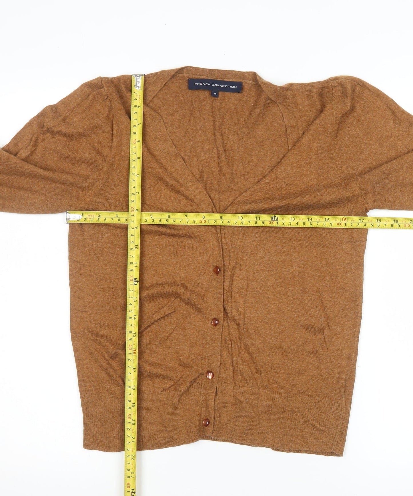 French Connection Women's Brown Medium Angora Blend Cardigan