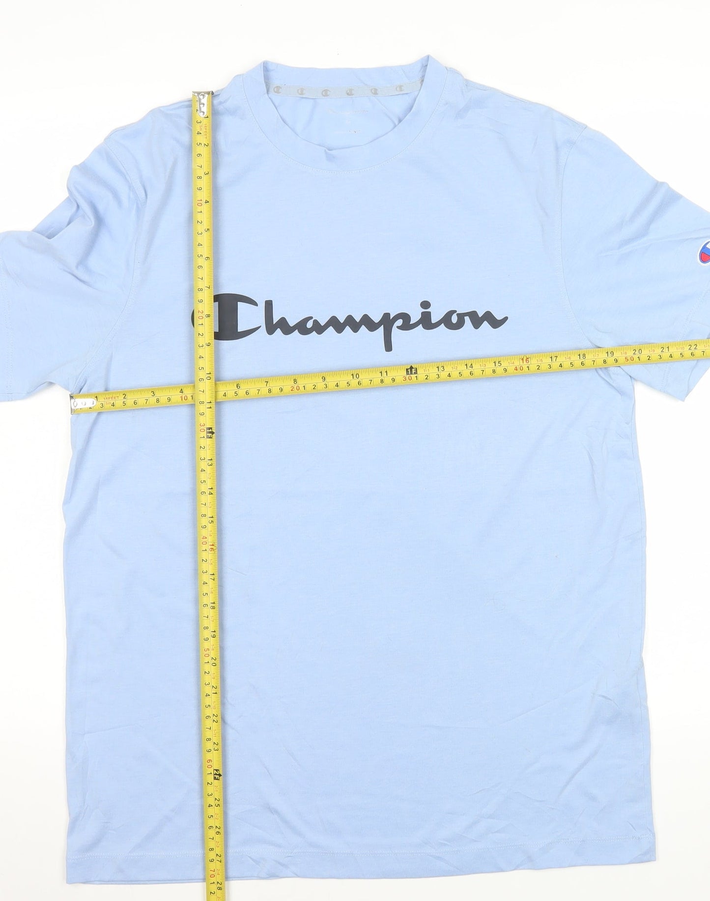 Champion Men's Blue Crew Neck Short Sleeve T-Shirt M