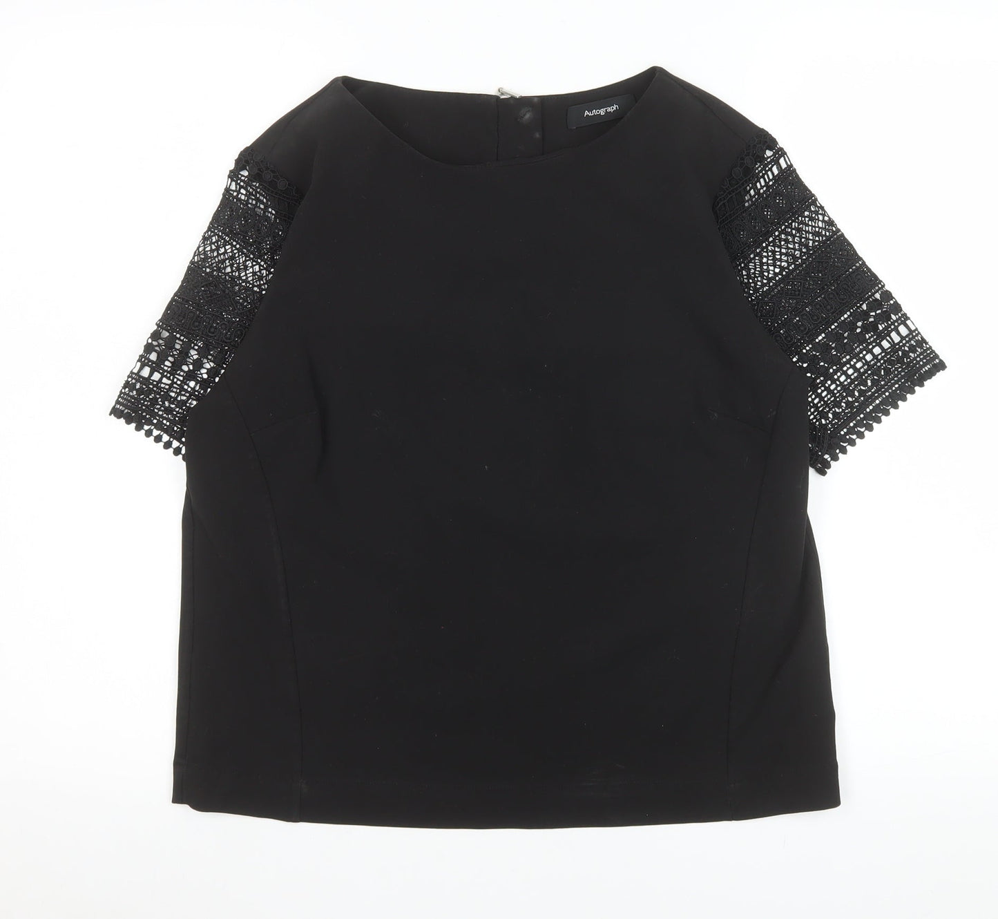 Marks and Spencer Autograph Women's Black Lace Sleeve Blouse UK 10