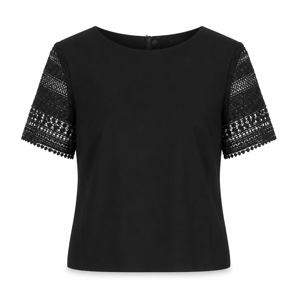 Marks & Spencer Autograph Women's Black Lace Sleeve Blouse UK 10