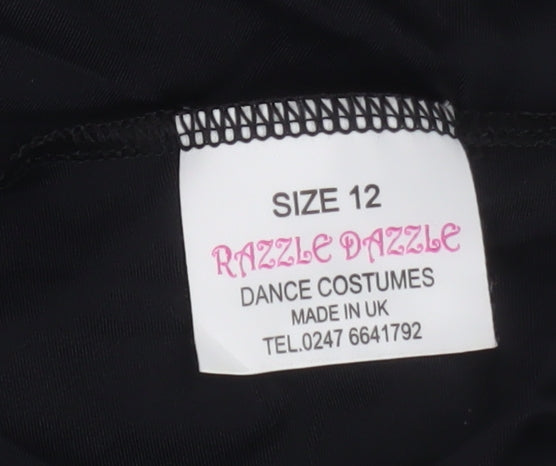 Razzle Dazzle Womens Black Size 12 Dance Leggings