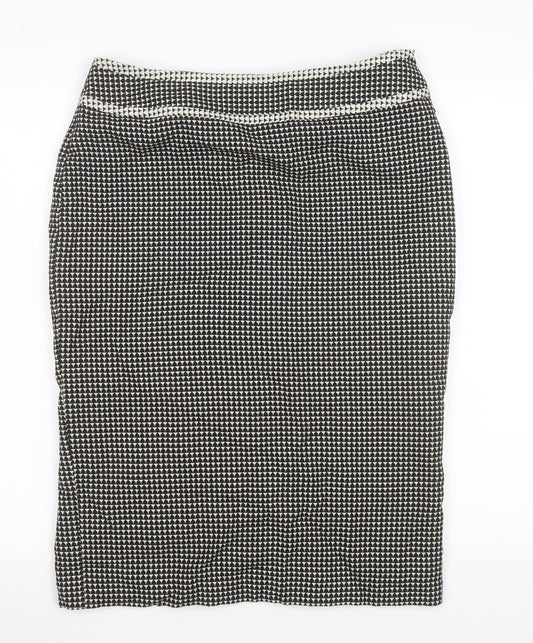 Next Women’s Black Houndstooth Pencil Skirt Size 12 Workwear