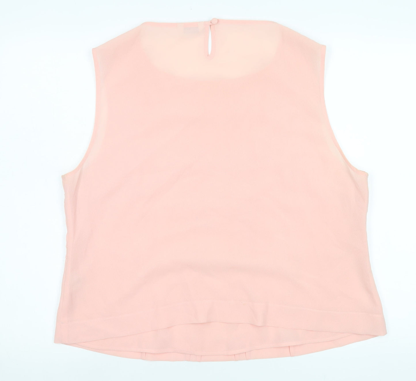 Berkertex Women Pink Chiffon Pleated Sleeveless Blouse Size 20