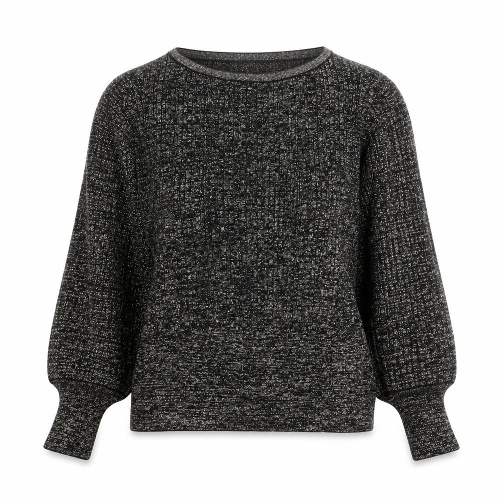 Marks & Spencer Womens Black Metallic Knit Medium Pullover Jumper