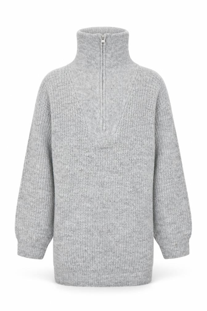 I Love Girlswear Grey Knit High Neck Pullover Sweatshirt Age 8 Years