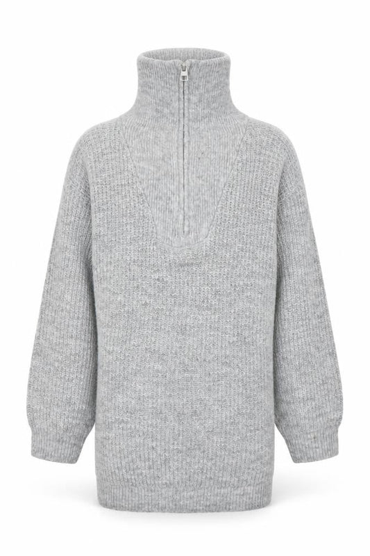 I Love Girlswear Grey Knit High Neck Pullover Sweatshirt Age 8 Years