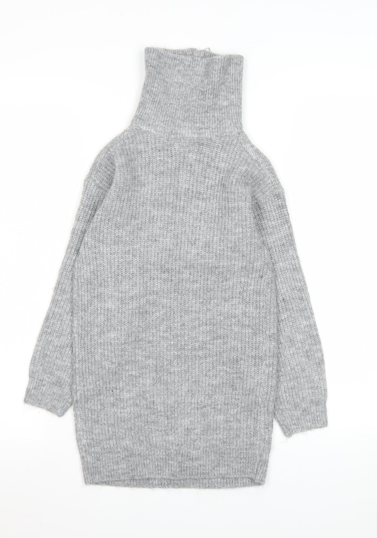 I Love Girlswear Grey Knit High Neck Pullover Sweatshirt Age 8 Years