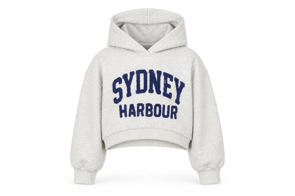 Zara Girls Grey Sydney Harbour Hoodie 8-9 Years Pullover Fleece Sweatshirt