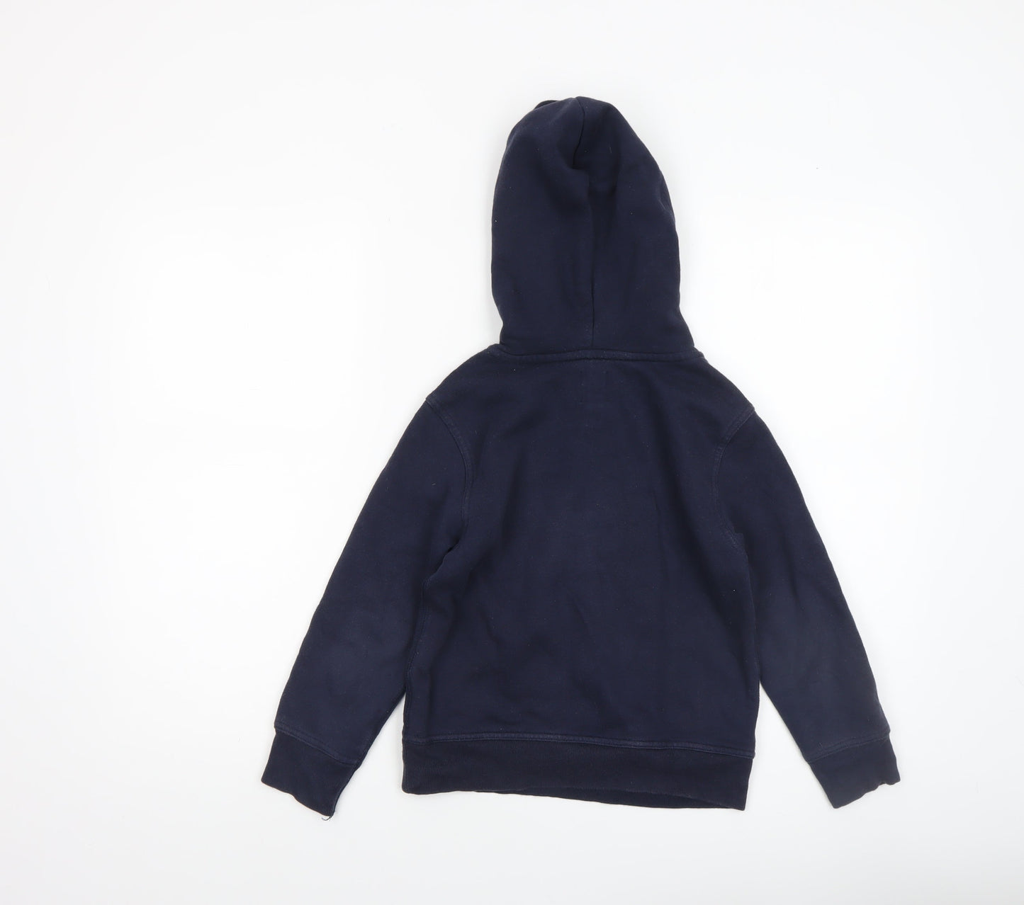 GAP Boys Navy Blue Logo Pullover Hoodie Size 6-7 Years Fleece Cotton Blend