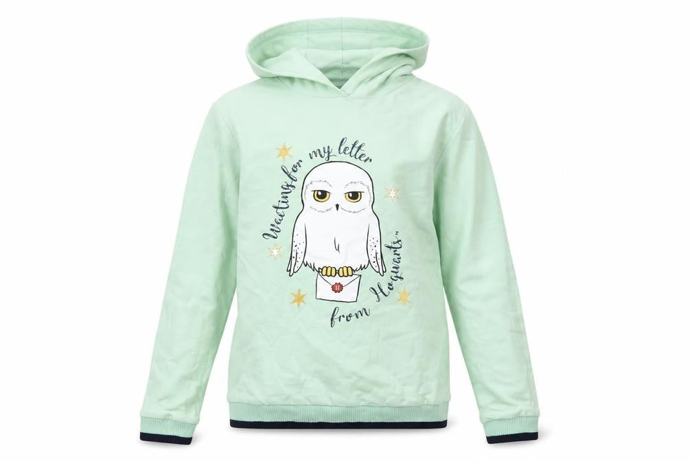 Harry Potter Girls Green Hedwig Pullover Hoodie 12-13 Years Cotton