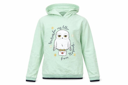 Harry Potter Girls Green Hedwig Pullover Hoodie 12-13 Years Cotton