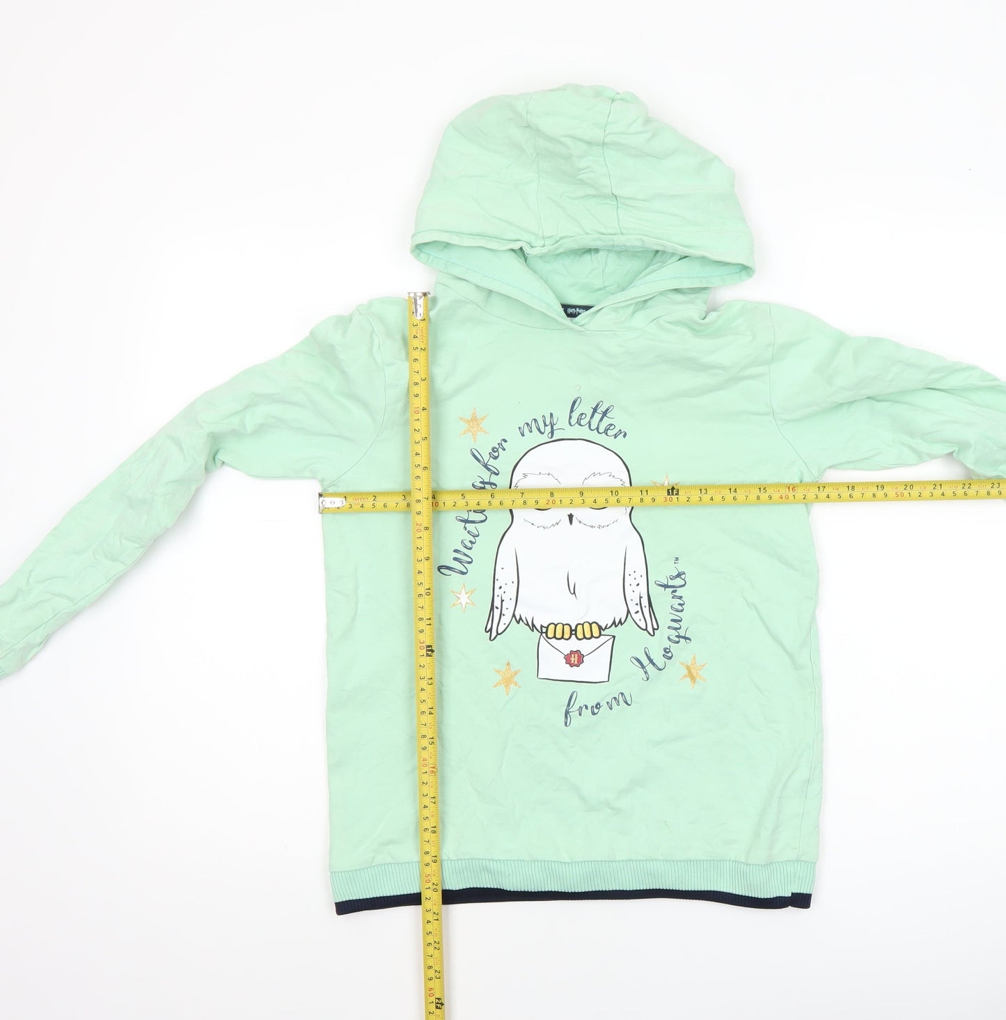 Harry Potter Girls Green Hedwig Pullover Hoodie 12-13 Years Cotton