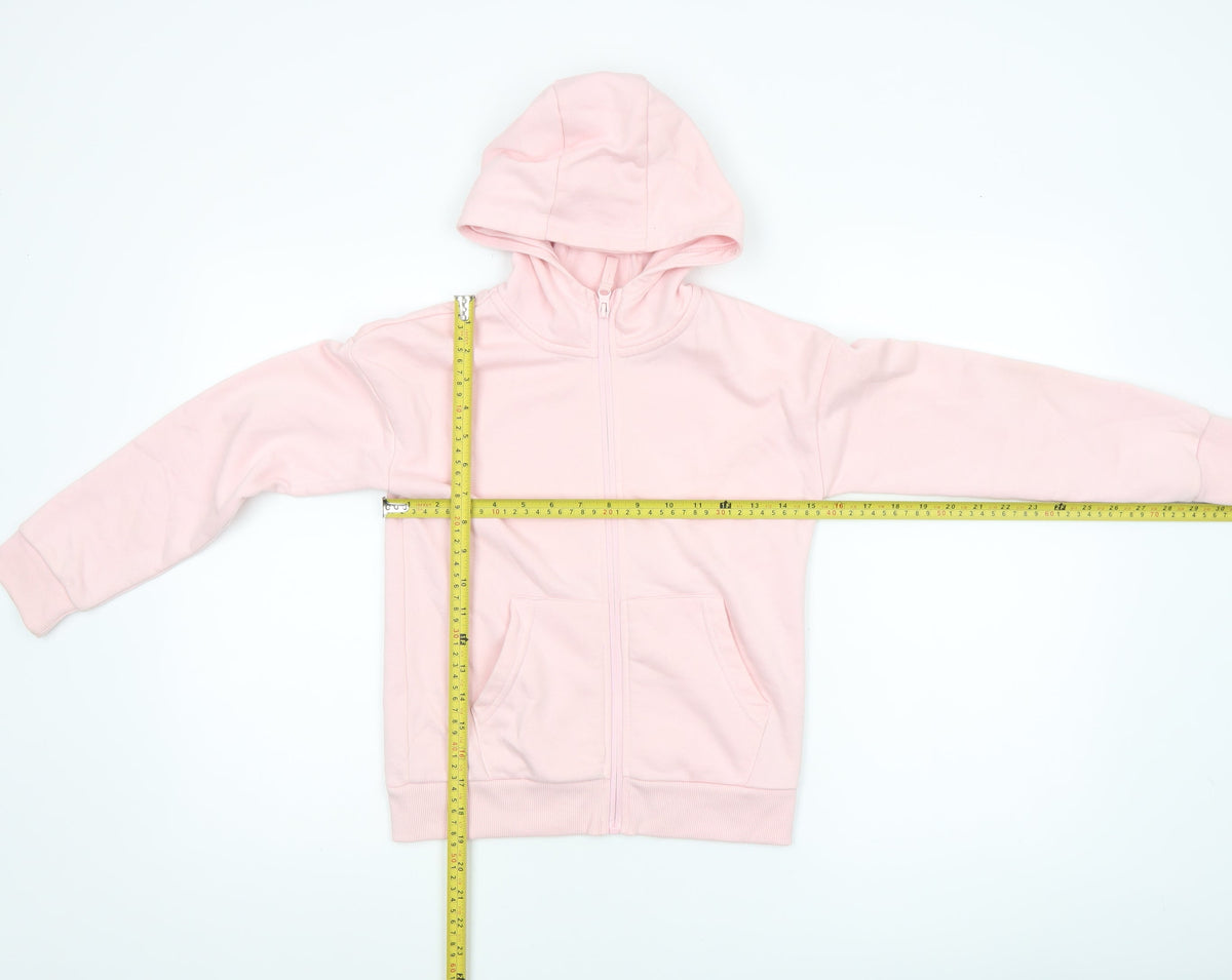 Dunnes Stores Girls Pink Full Zip Hoodie 9-10 Years Cotton Blend
