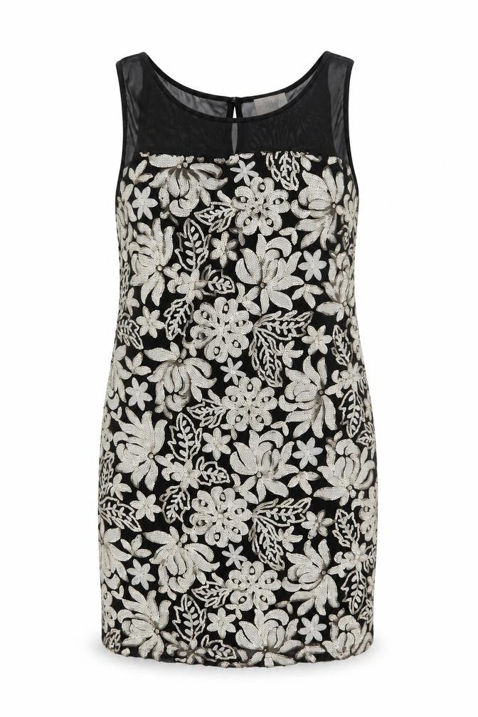 Savida Women’s Black Gold Sequin Bodycon Dress Size 14 Party Sleeveless
