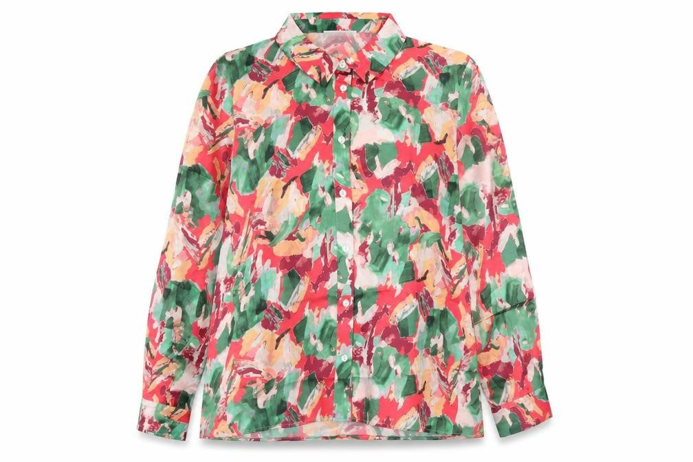 Gallery Women's Multicoloured Long Sleeve Button-Up Shirt UK 20