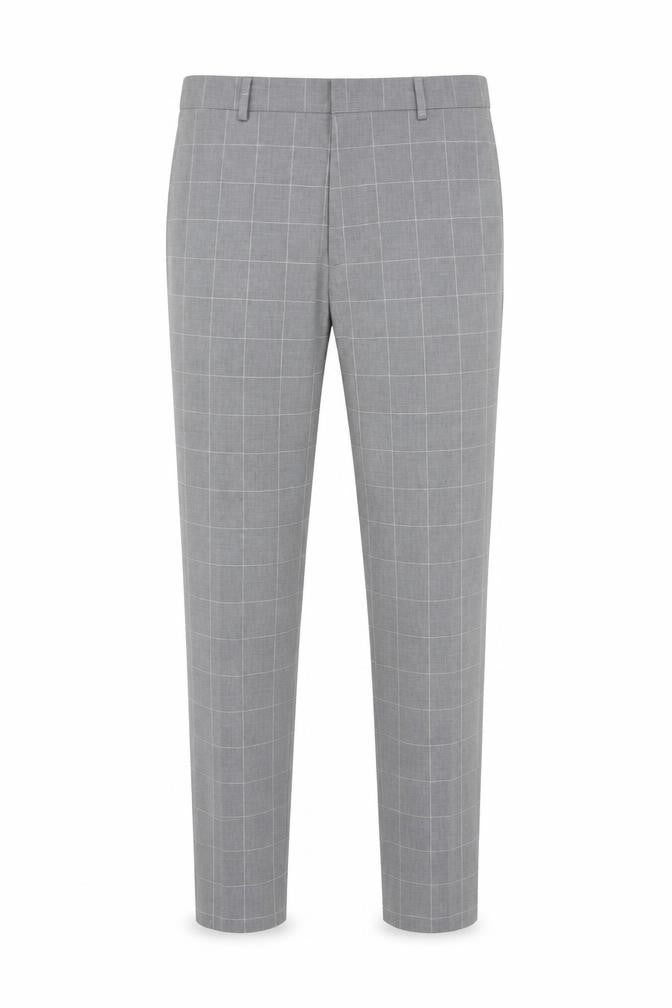 H&M Men's Grey Check Slim Fit Dress Trousers Size 32