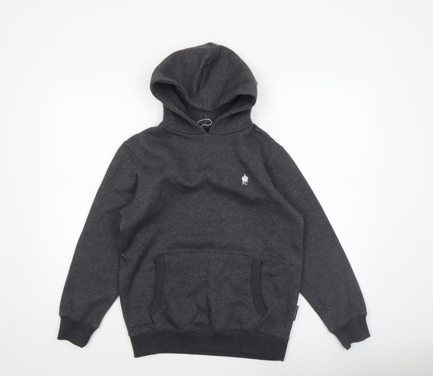 French Connection Boys Charcoal Pullover Hoodie Size 13-14 Years Cotton Blend