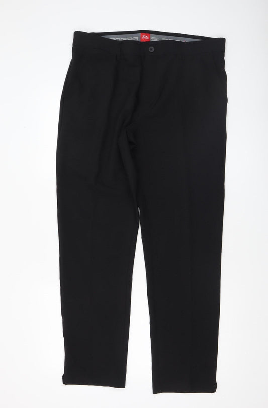 Slazenger Men's Black Regular Fit Stretch Trousers 36W 31L