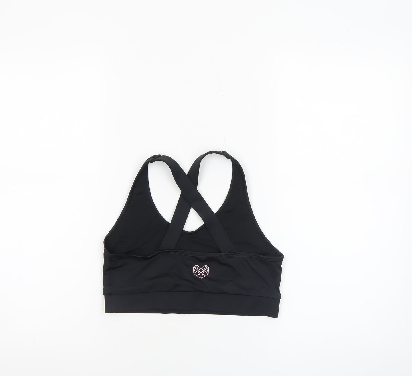 Pink Soda Sport Women Black Size 10 Sports Bra Racerback Medium Support