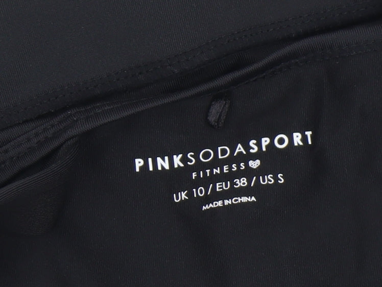 Pink Soda Sport Women Black Size 10 Sports Bra Racerback Medium Support