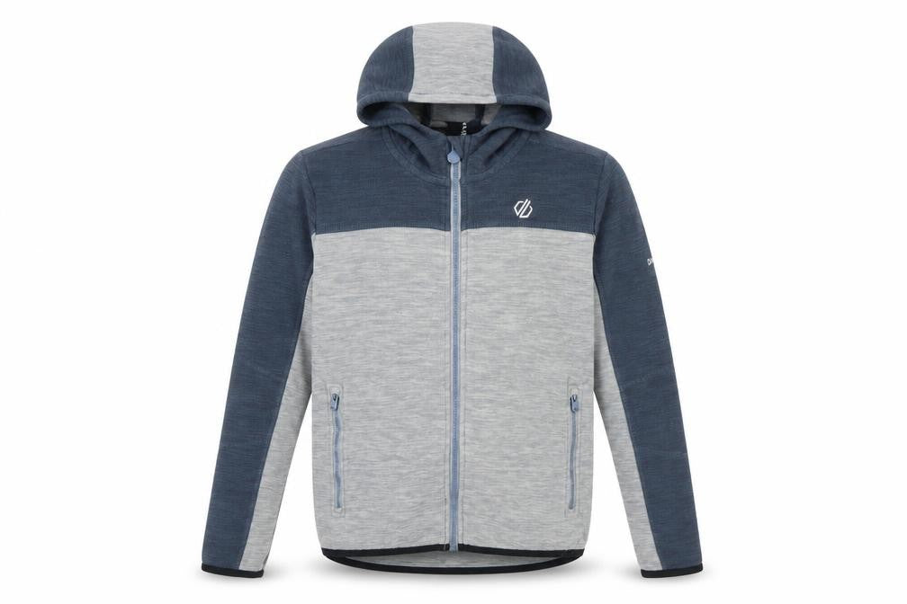 Dare 2b Boys Blue Grey Full Zip Hoodie Age 13 Years 158cm Polyester Fleece