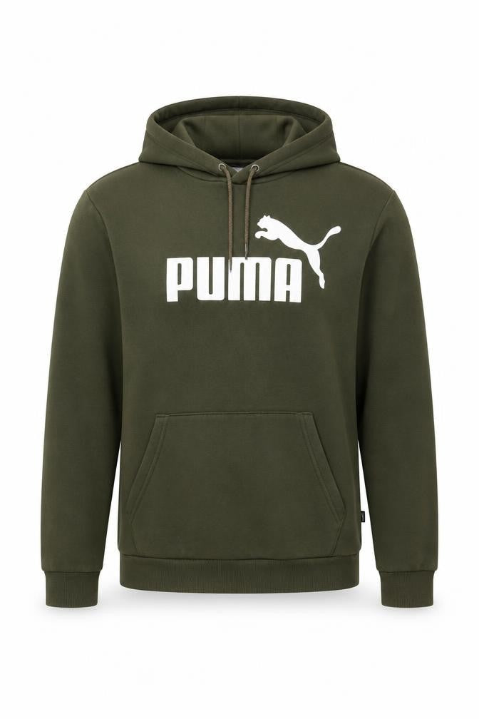 Puma Men’s Green Pullover Hoodie Size S Fleece Logo Sweatshirt