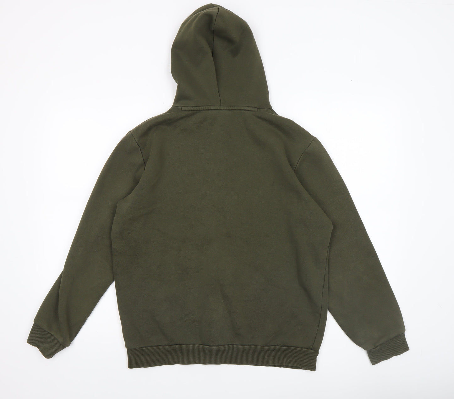 Puma Men’s Green Pullover Hoodie Size S Fleece Logo Sweatshirt