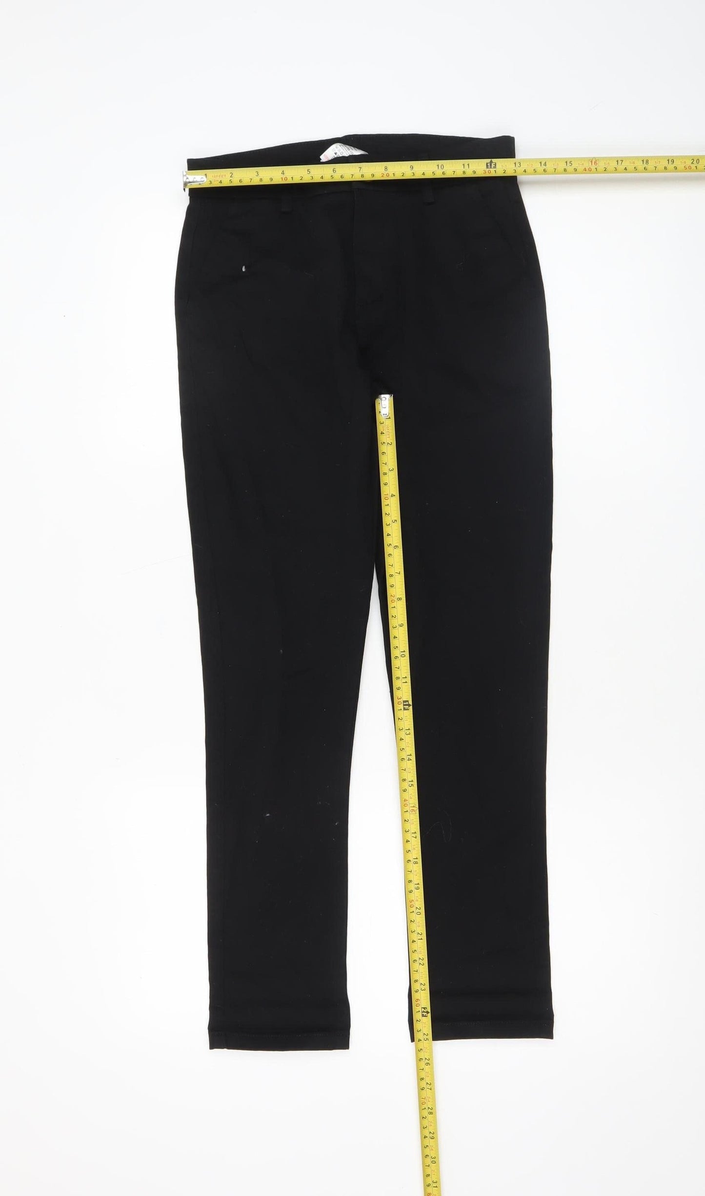 Next Boys Black Slim Fit Chino Trousers 11 Years Cotton School Pants