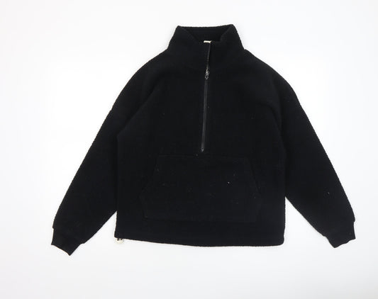 Dunnes Women’s Black Fleece 1/2 Zip Pullover Sweatshirt XS