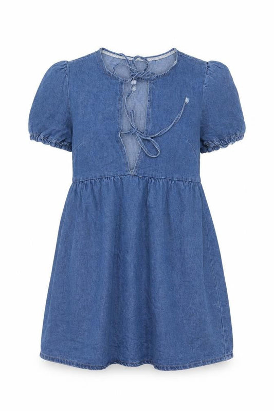 Forever 21 Women’s Blue Denim Short Sleeve Skater Dress XS