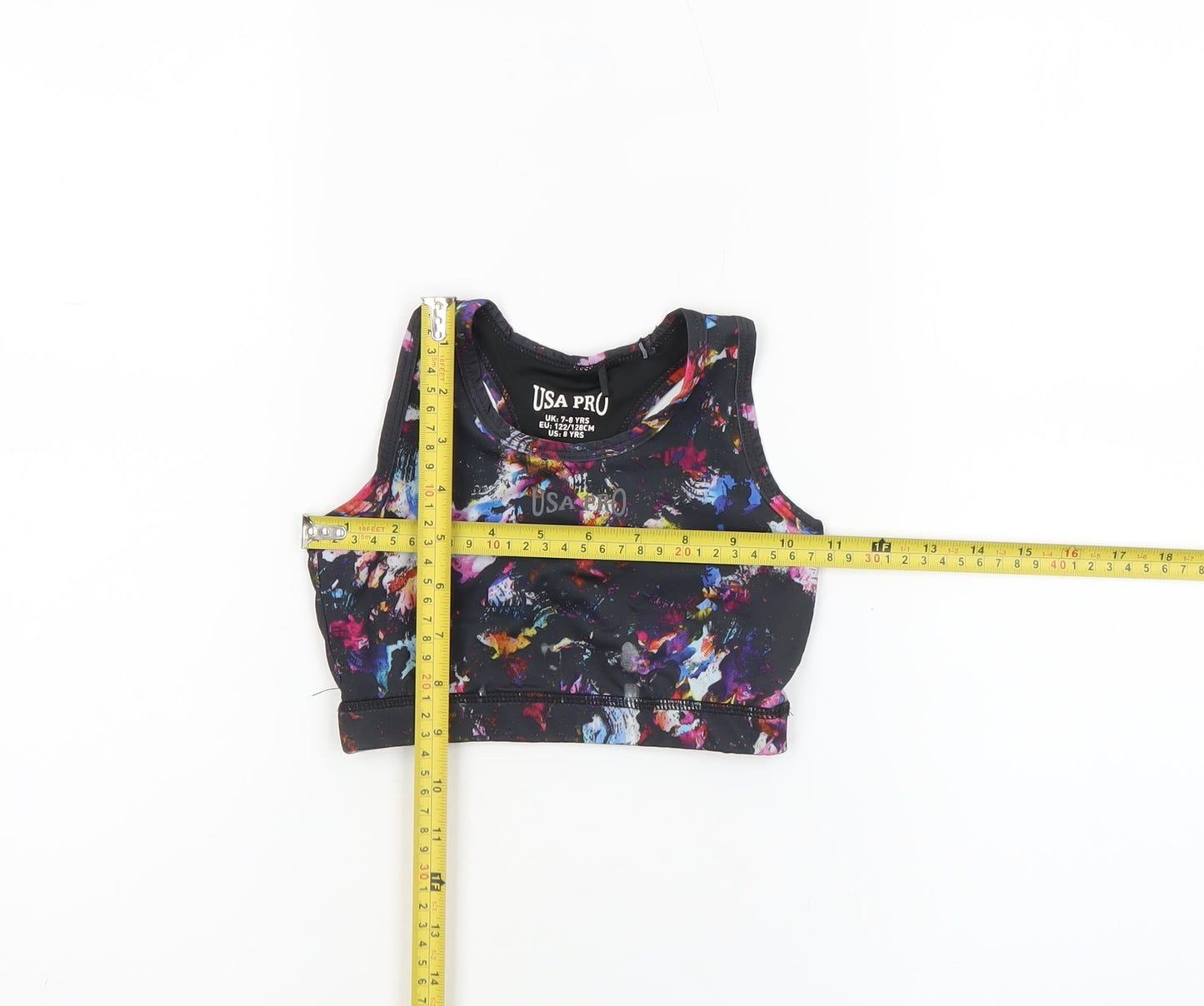 USA Pro Girls Multicoloured 7-8 Years Cropped Tank Sports Top